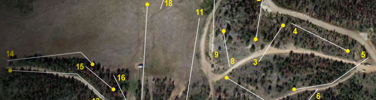 image of a course map illustrating a disc golf course design installation