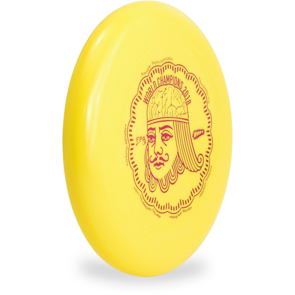 WHAM-O 100 MOLD FRISBEE - CUSTOM FPA 2019 DESIGN yellow side view