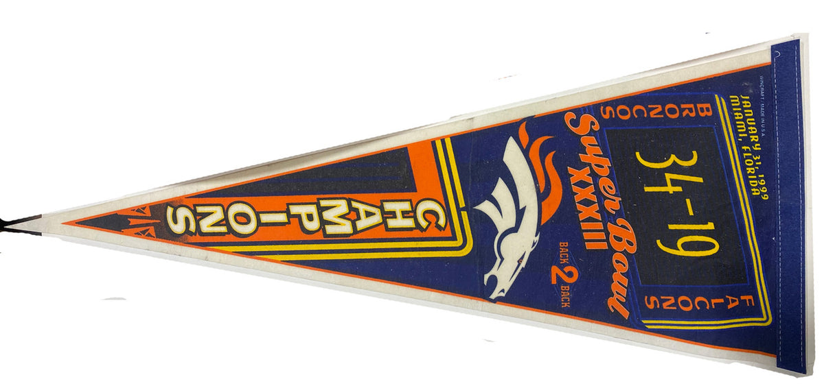 Denver Bronco Championship Pennant Banners '99 and '98