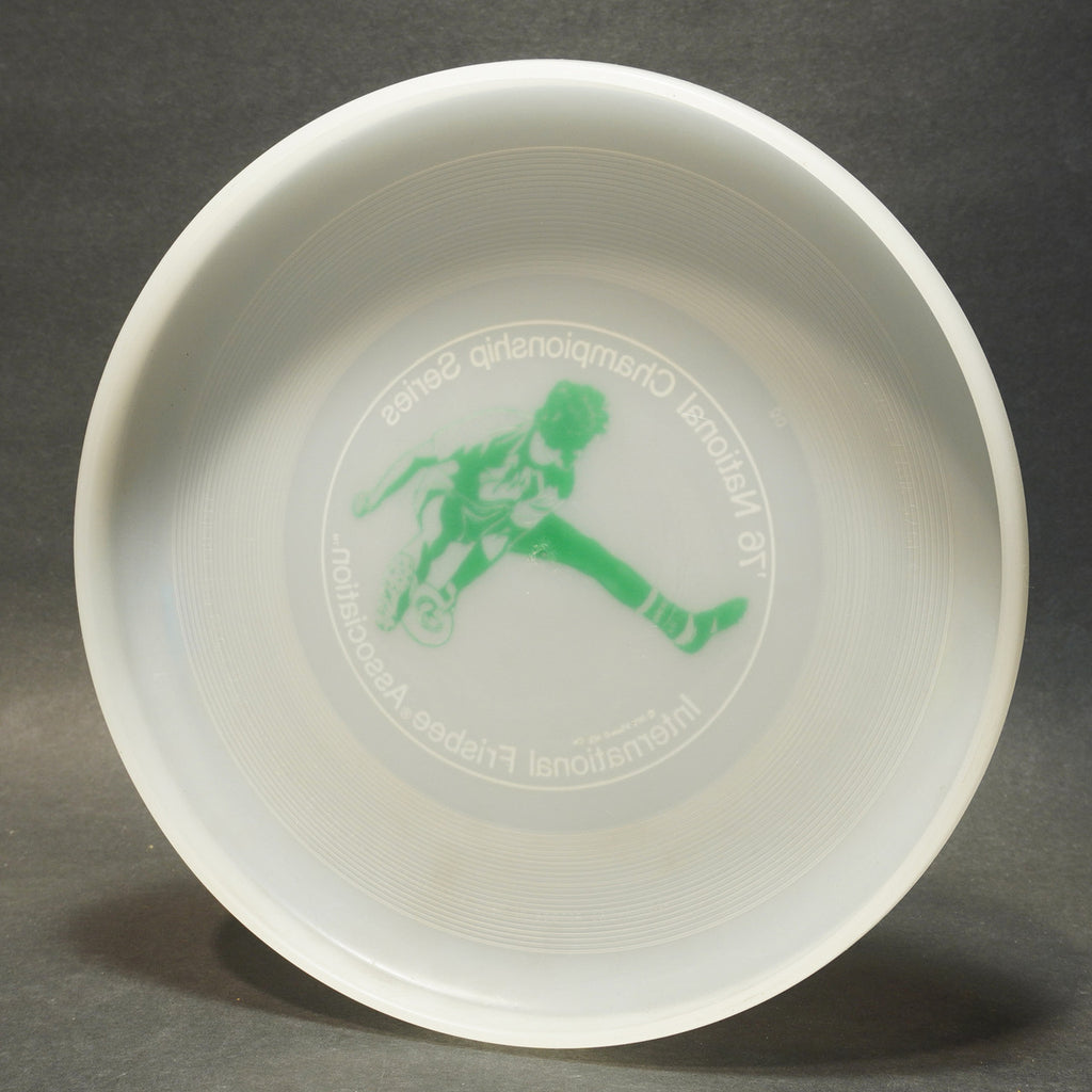 Wham-O 1976 North American Series 50 Mold Disc, Clear w/ Gold Green Jimmy, 141g