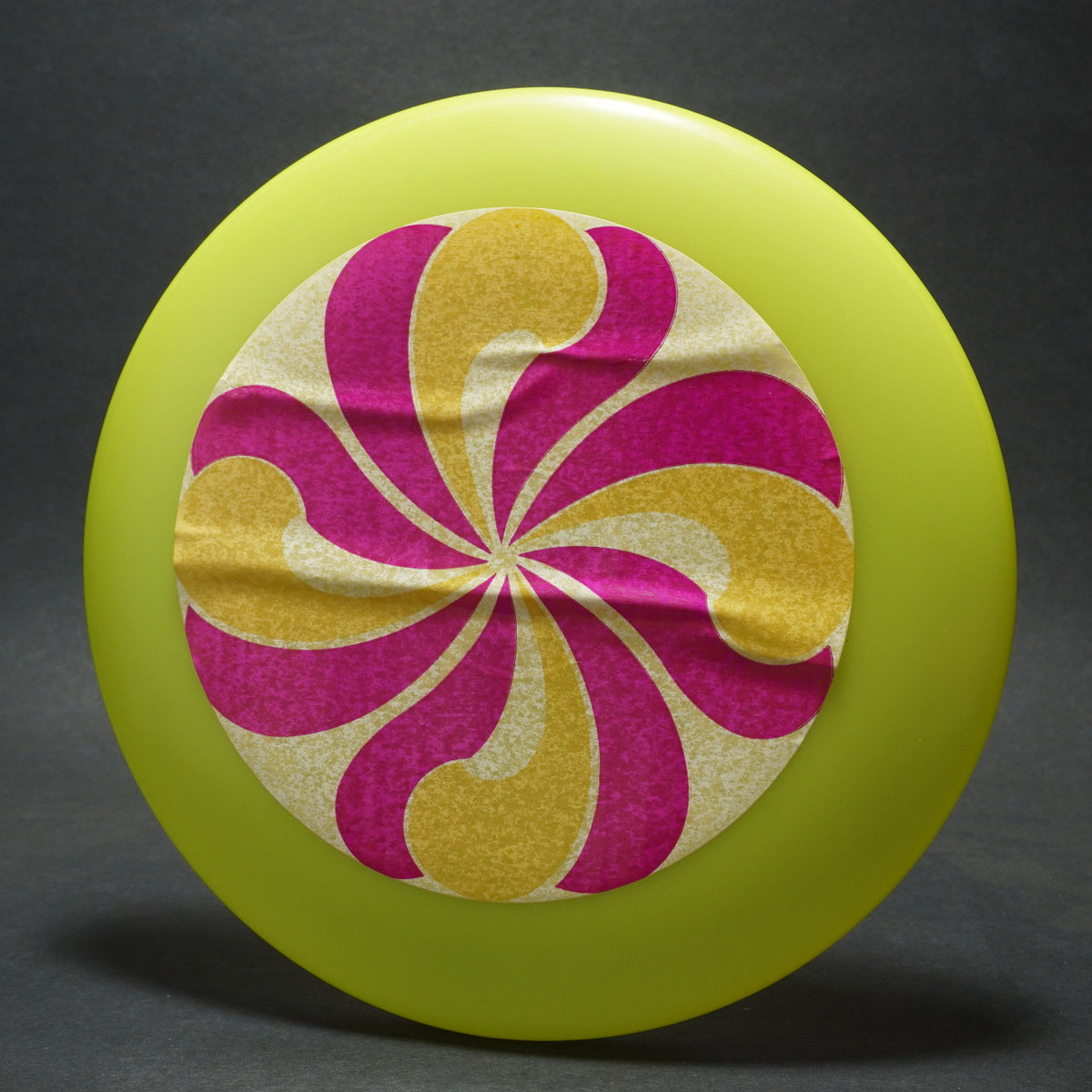 Psychedelic Flyer Paper Label Flying Disc, CPI 9-Inch Collectible
