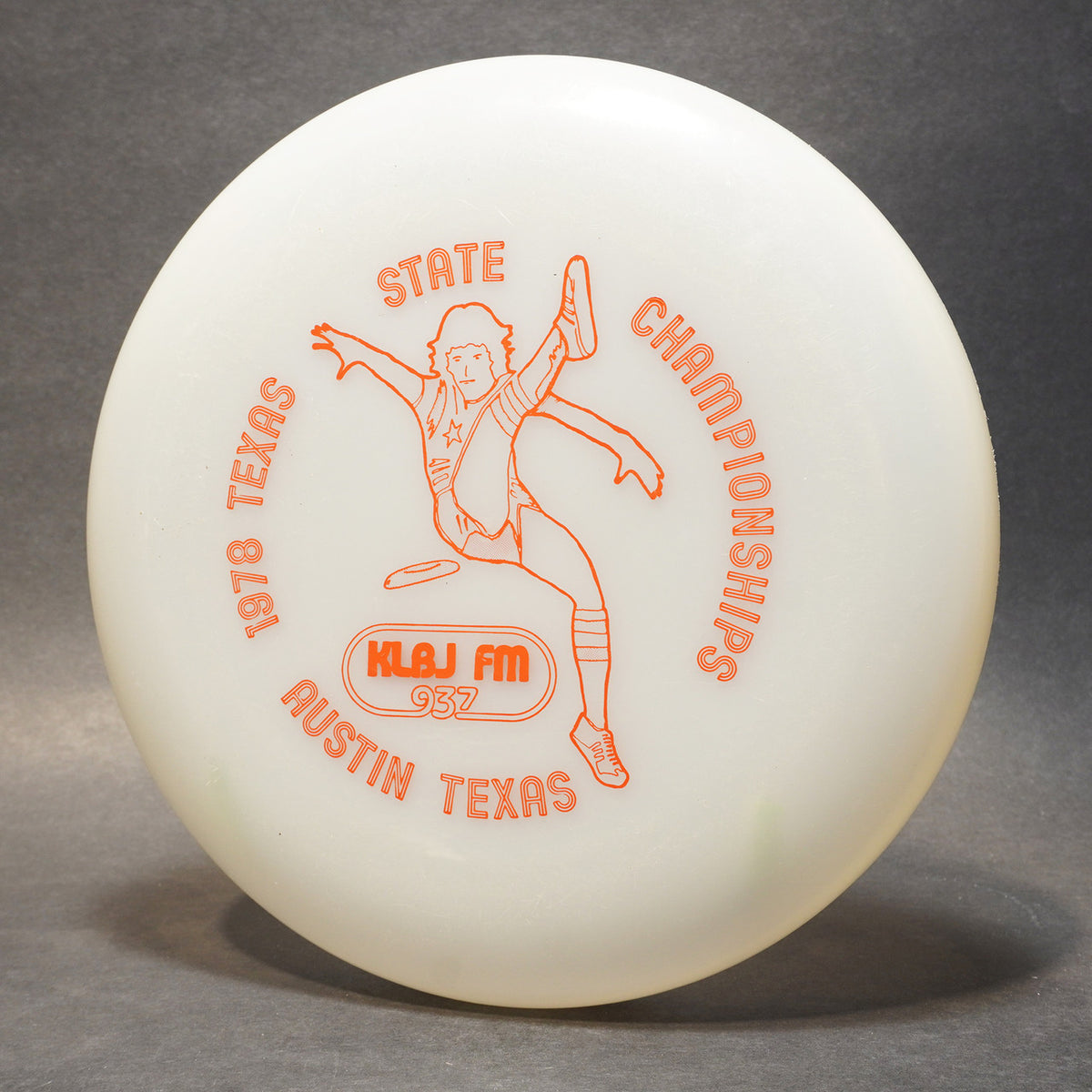Brand X 9.25 in Flying Disc, Texas Stamp Championships 1978 Clear 126g