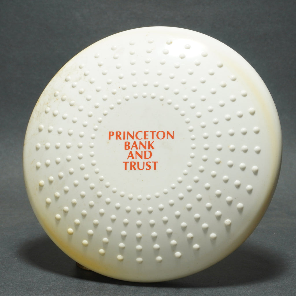 M-1 Toys Flying Sun Saucer Vintage Flying Disc, Printed w/ Princeton Bank & Trust 7.75 in