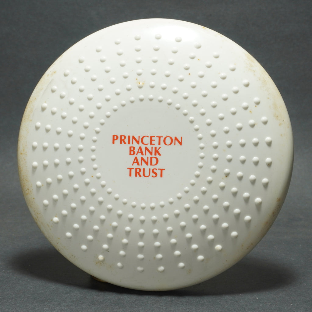 M-1 Toys Flying Sun Saucer Vintage Flying Disc, Printed w/ Princeton Bank & Trust 7.75 in