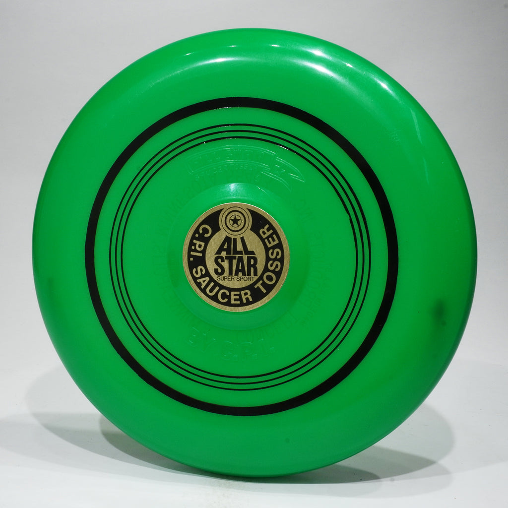 CPI All Star Super Sport Saucer Tosser, Green Vintage Flying Disc 9.5 Inch