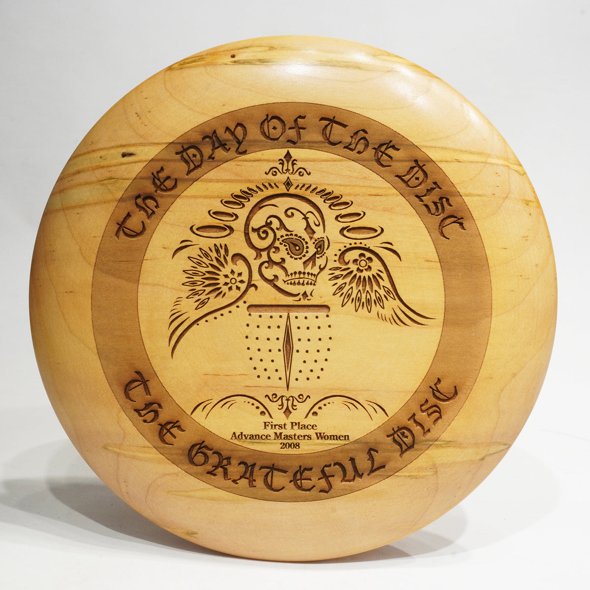 Wood Disc Golf Trophy / Award With Engraving