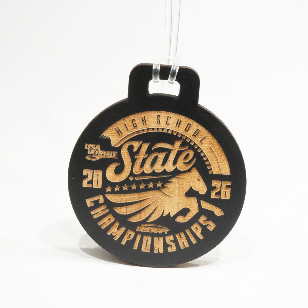 Custom Designed Wood Bag Tags for Disc Sports