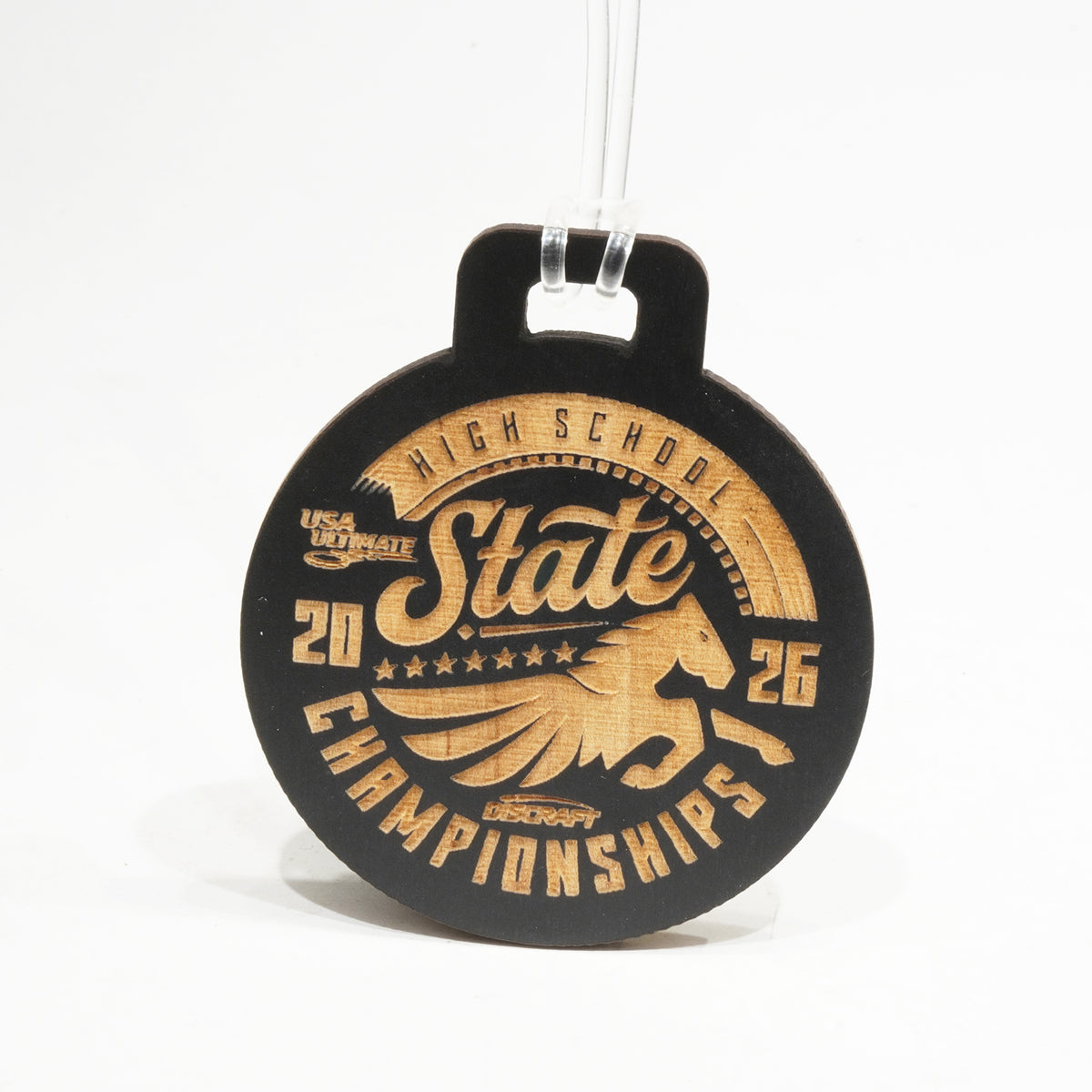 Custom Designed Wood Bag Tags for Disc Sports