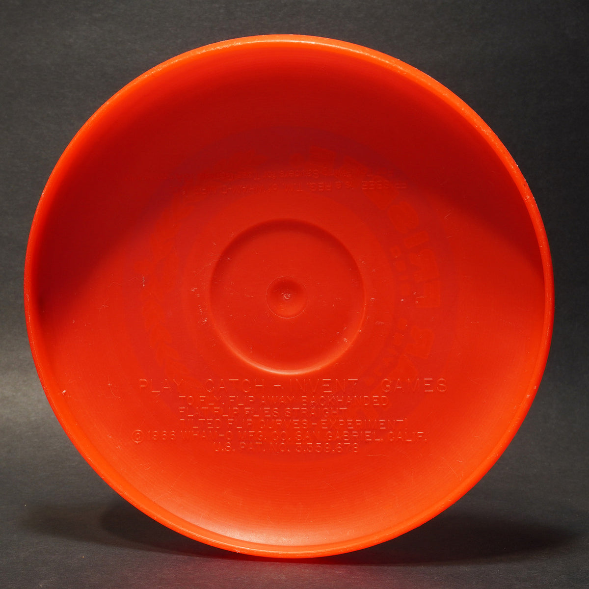 Wham-O Raised Letter Regular 13A Mold Flying Disc, Orange No Label 82g