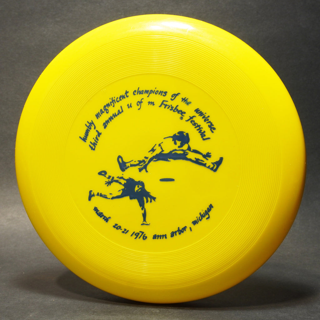 Wham-O 40 Mold Humbly Magnificent 1976 UofM Festival Flying Disc, 119g Yellow