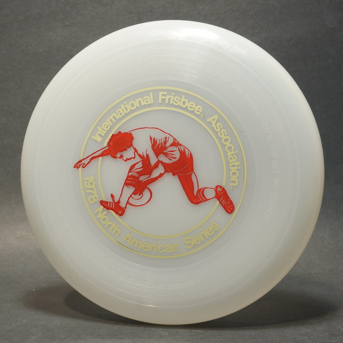 Wham-O North American Series 1978 Frisbee, 40 Mold Clear Disc Red Dave Marini Hot Stamp 119g