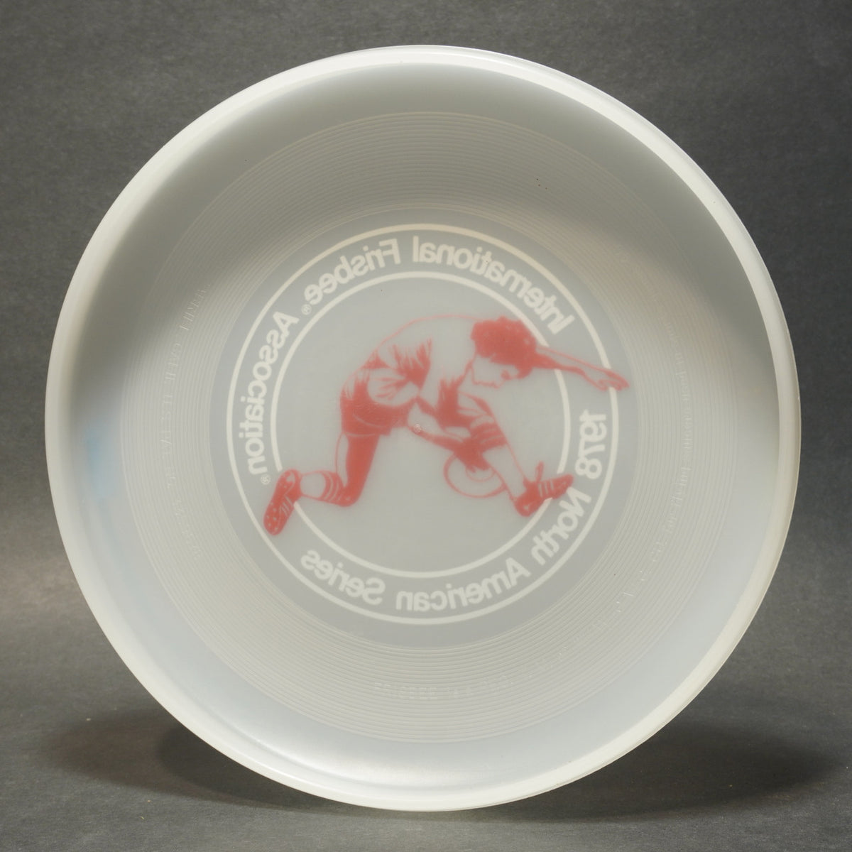 Wham-O North American Series 1978 Frisbee, 40 Mold Clear Disc Red Dave Marini Hot Stamp 119g