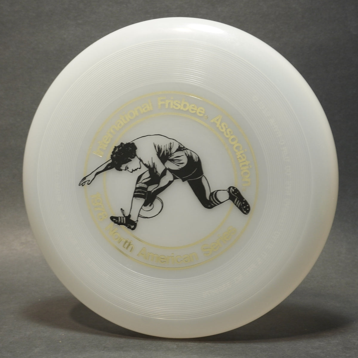 Wham-O North American Series 1978 Frisbee, 40 Mold Clear w/ Dave Marini Black Hot Stamp 119g