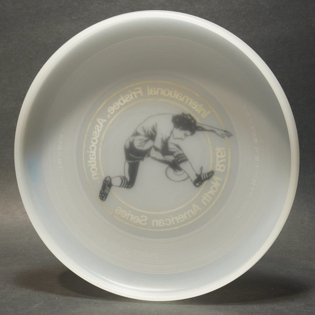 Wham-O North American Series 1978 Frisbee, 40 Mold Clear w/ Dave Marini Black Hot Stamp 119g