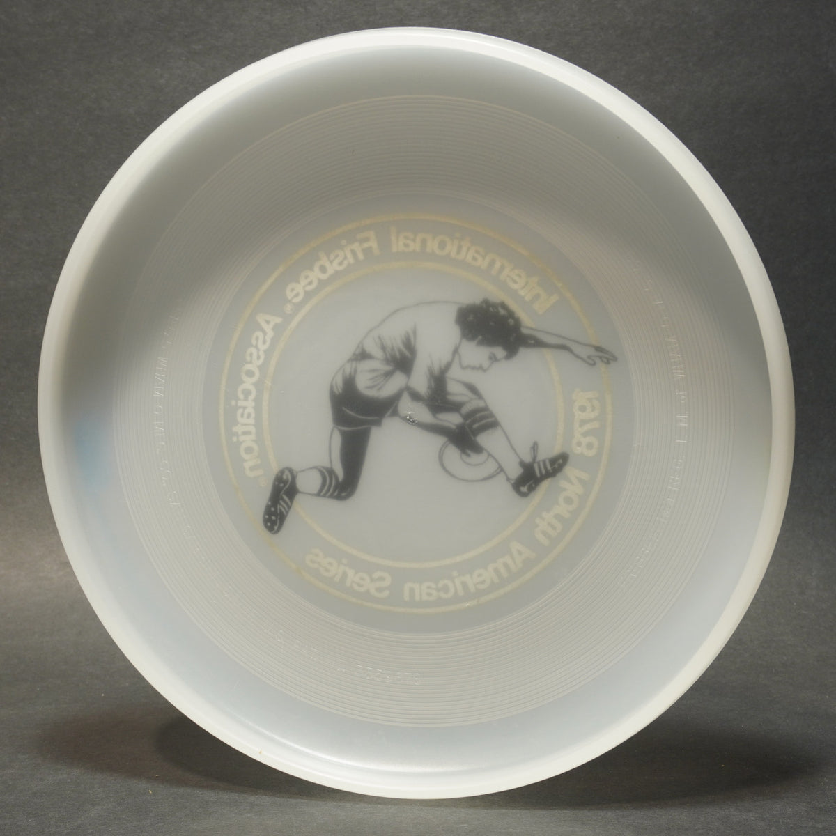 Wham-O North American Series 1978 Frisbee, 40 Mold Clear w/ Dave Marini Black Hot Stamp 119g