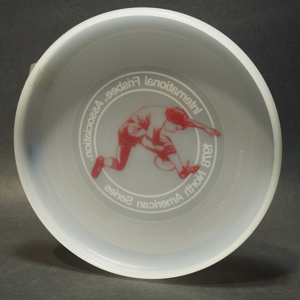 Wham-O Classic G Series 40 Mold Flying Disc, North American Series '78 Clear w/ Red Marini 119g