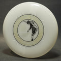 Wham-O 40 F Flying Disc, 1980 North American Series Clear w/ Silver Black Buekelman,  #129 Sticker 119g