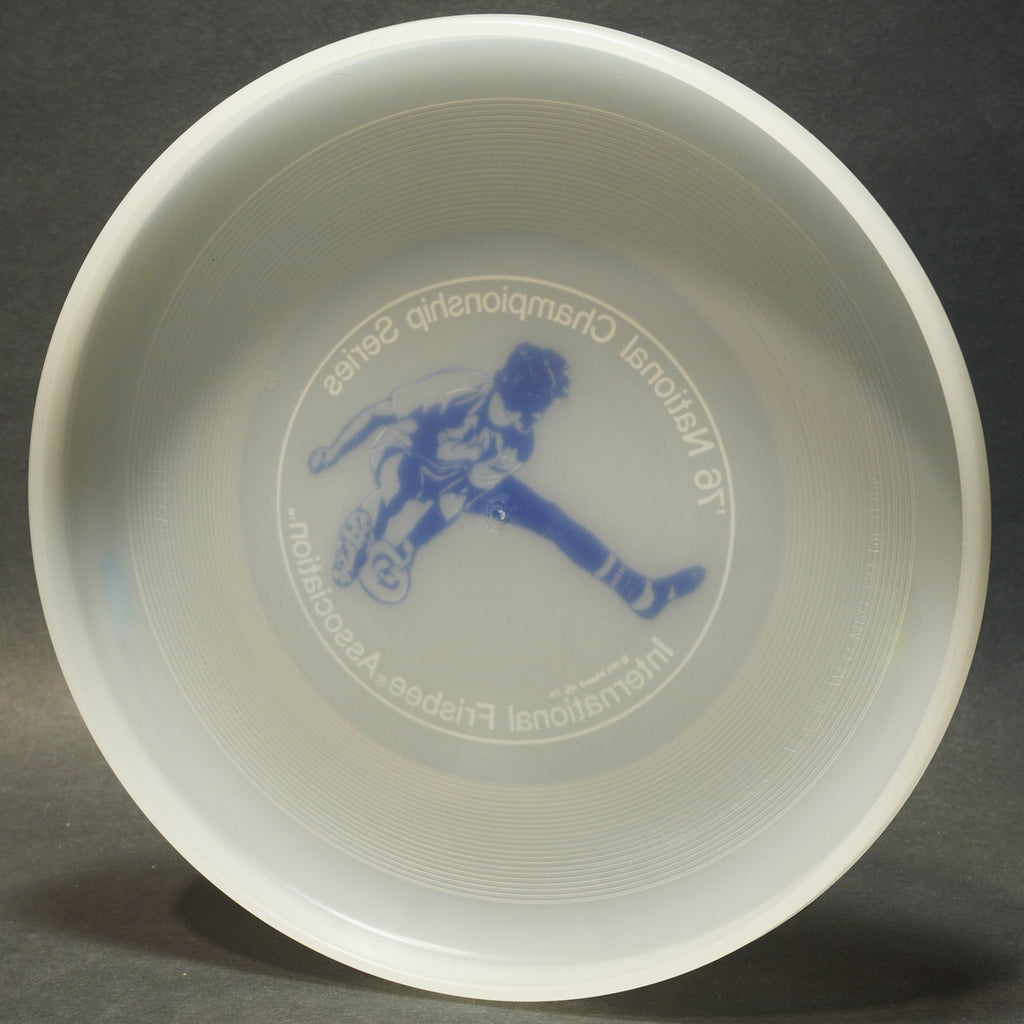 Wham-O 1976 North American Series 50 Mold Disc, Clear w/ Gold Blue Jimmy, 141g