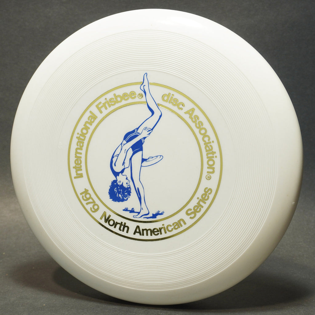 Wham-O North American Series 1979 Frisbee, 40 Mold White w/ Blue Jo Cahow 119g