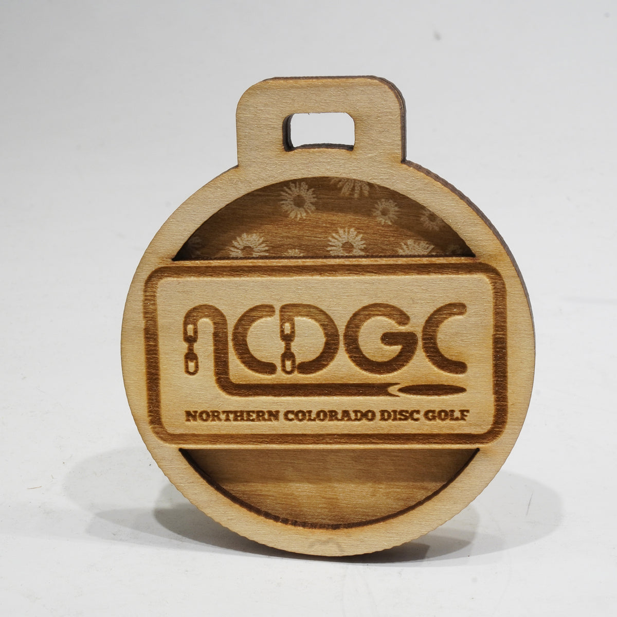 Custom Designed Wood Bag Tags for Disc Sports