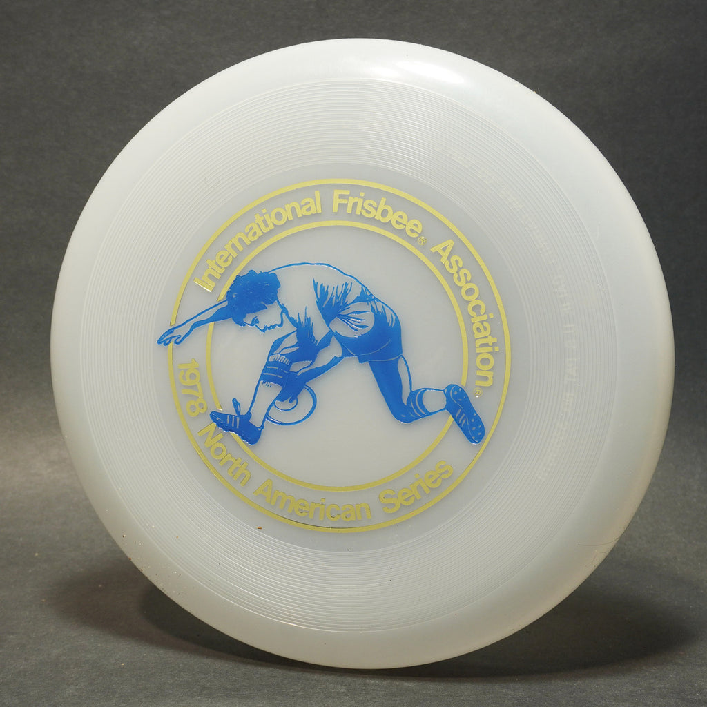 Wham-O North American Series 1978 Frisbee, 40 Mold Clear w/ Blue Marini Design 119g