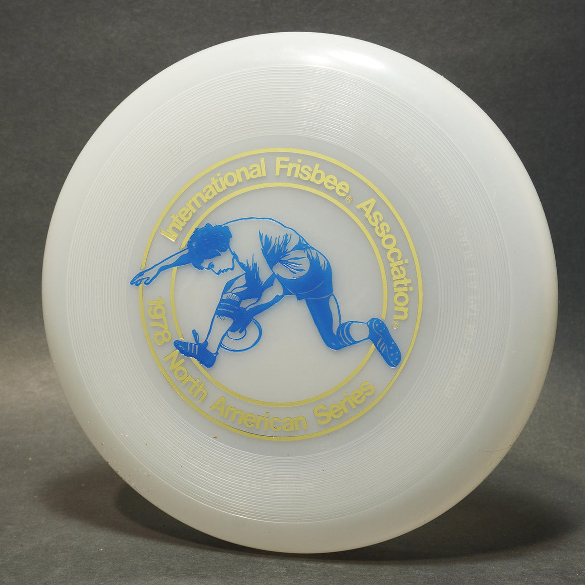 Wham-O North American Series 1978 Frisbee, 40 Mold Clear w/ Blue Marini Design 119g