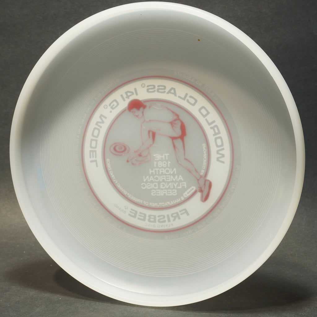 Wham-O 1981 North American Series 52A E Mold Disc,  Clear w/ Red Tompkins 141g