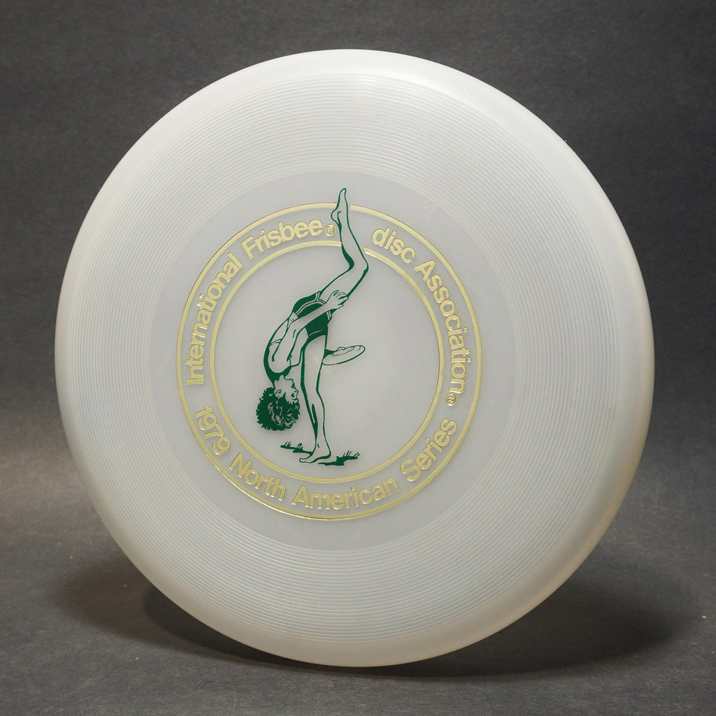 Wham-O 50 Mold 1979 North American Series, Clear with Green Jo Cahow Hotstamp, 141g