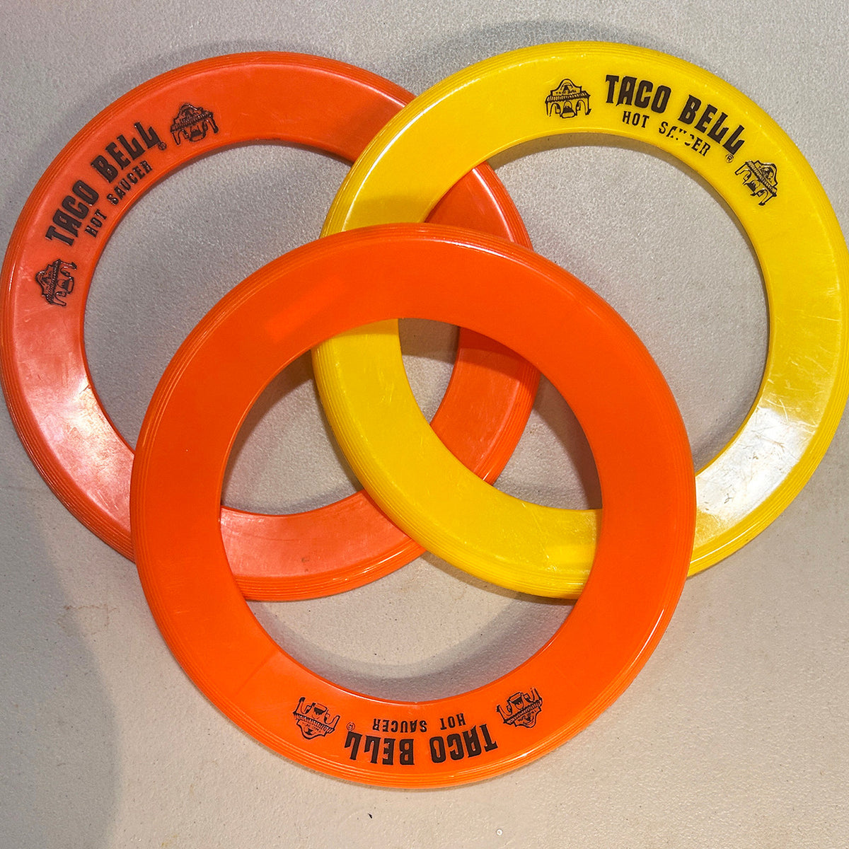 Whiz Rings Taco Bell Hot Saucer Set of 3