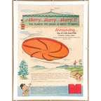 EARLY FLYIN-SAUCER POSTER PROMOTIONAL PRINT - CLASSIC ART FRISBEE DISC
