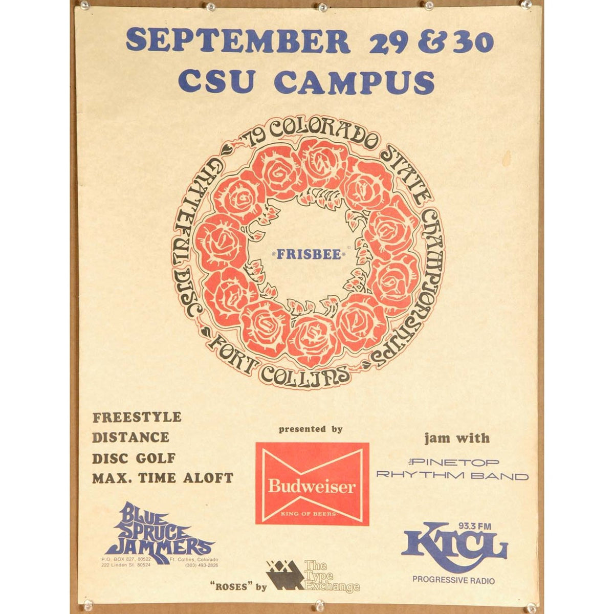 1979 Colorado State Championships Roses, Fort Collins Poster
