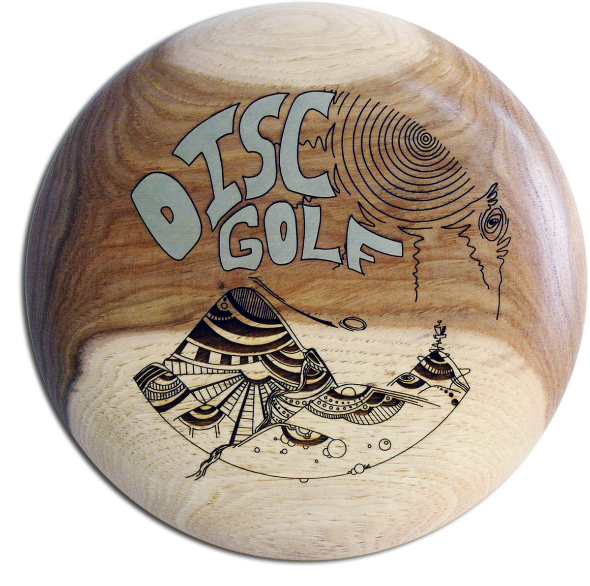 CUSTOM ENGRAVED WOOD DISC GOLF TROPHY, DISC GOLF