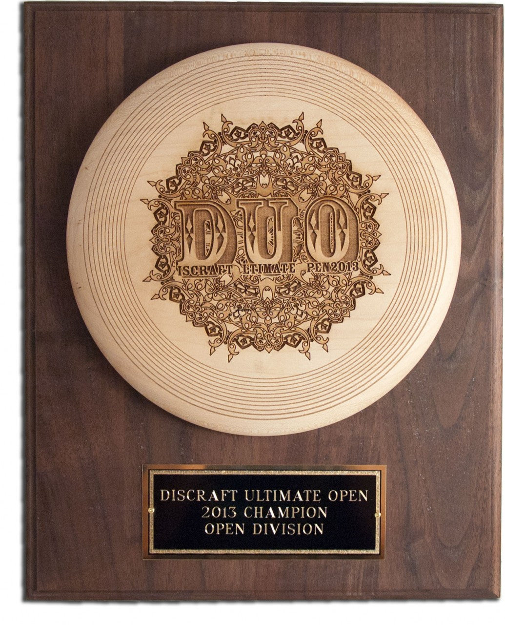 Wood Engraved Ultimate Trophy Disc w/ Plaque